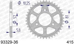 AFAM Tandwiel Achterzijde Aluminium 36T - 415