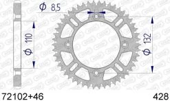 AFAM Tandwiel Achterzijde Aluminium 46T - 428