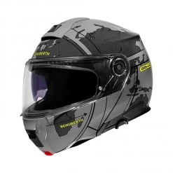 Schuberth C5 Globe Motorhelm -Verkoop Van Motoraccessoires schuberth c5 globe grijs fluo 45f3